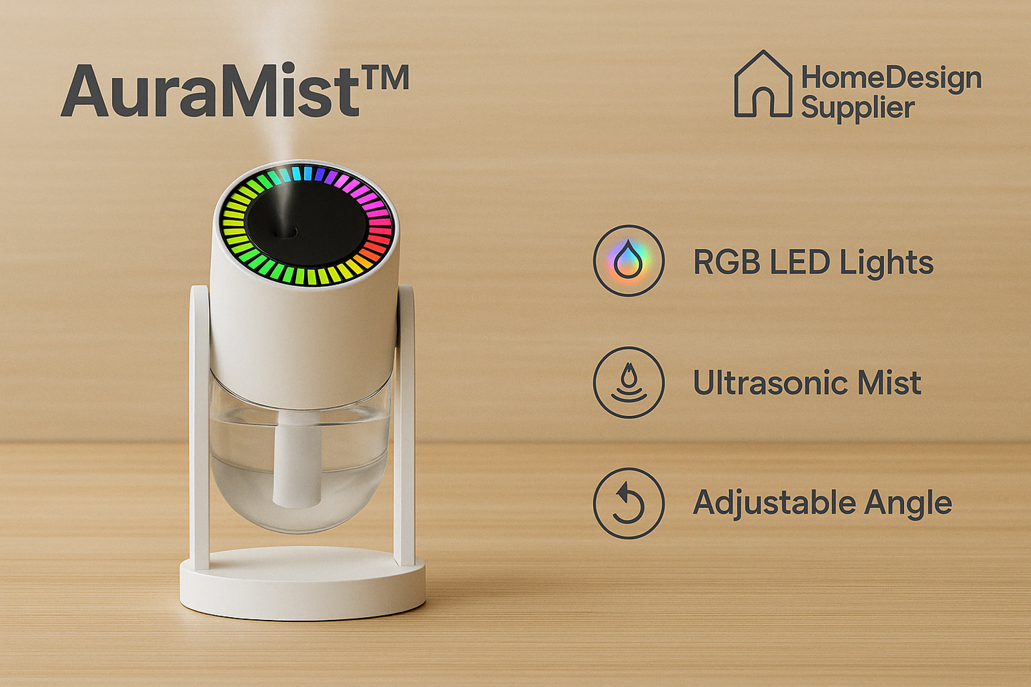 AuraMist™ – Umidificatore con Luce Proiettata RGB