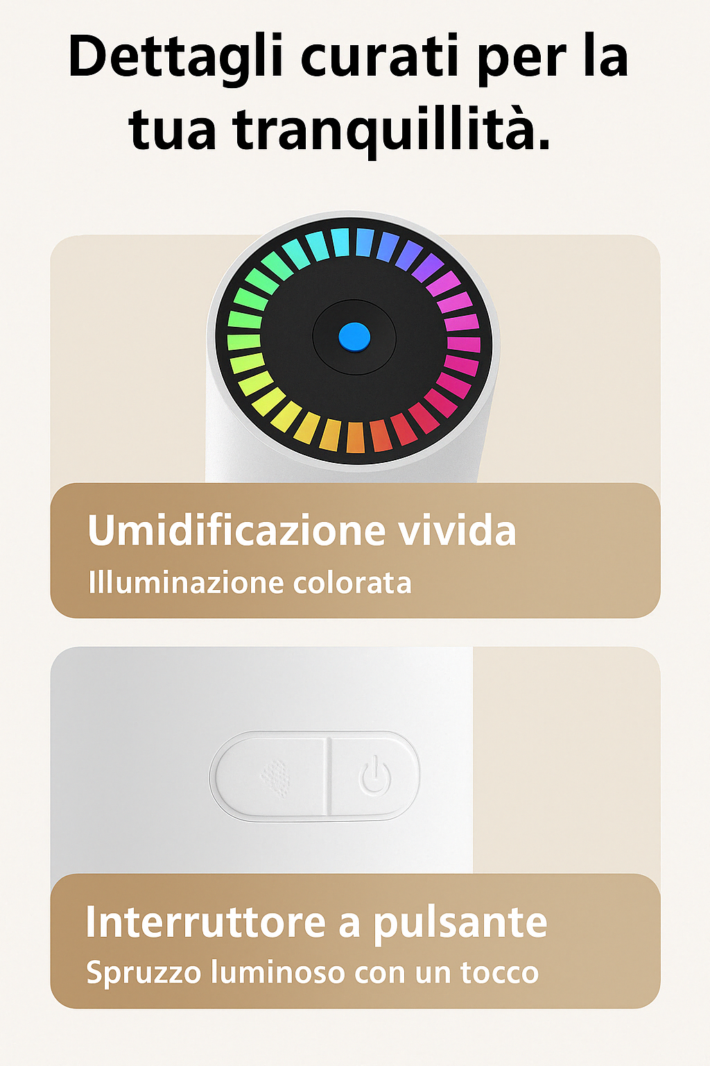 AuraMist™ – Umidificatore con Luce Proiettata RGB